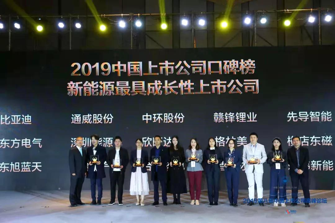   標桿的力量，東旭藍天榮獲“最具成長性新能源產(chǎn)業(yè)上市公司”獎